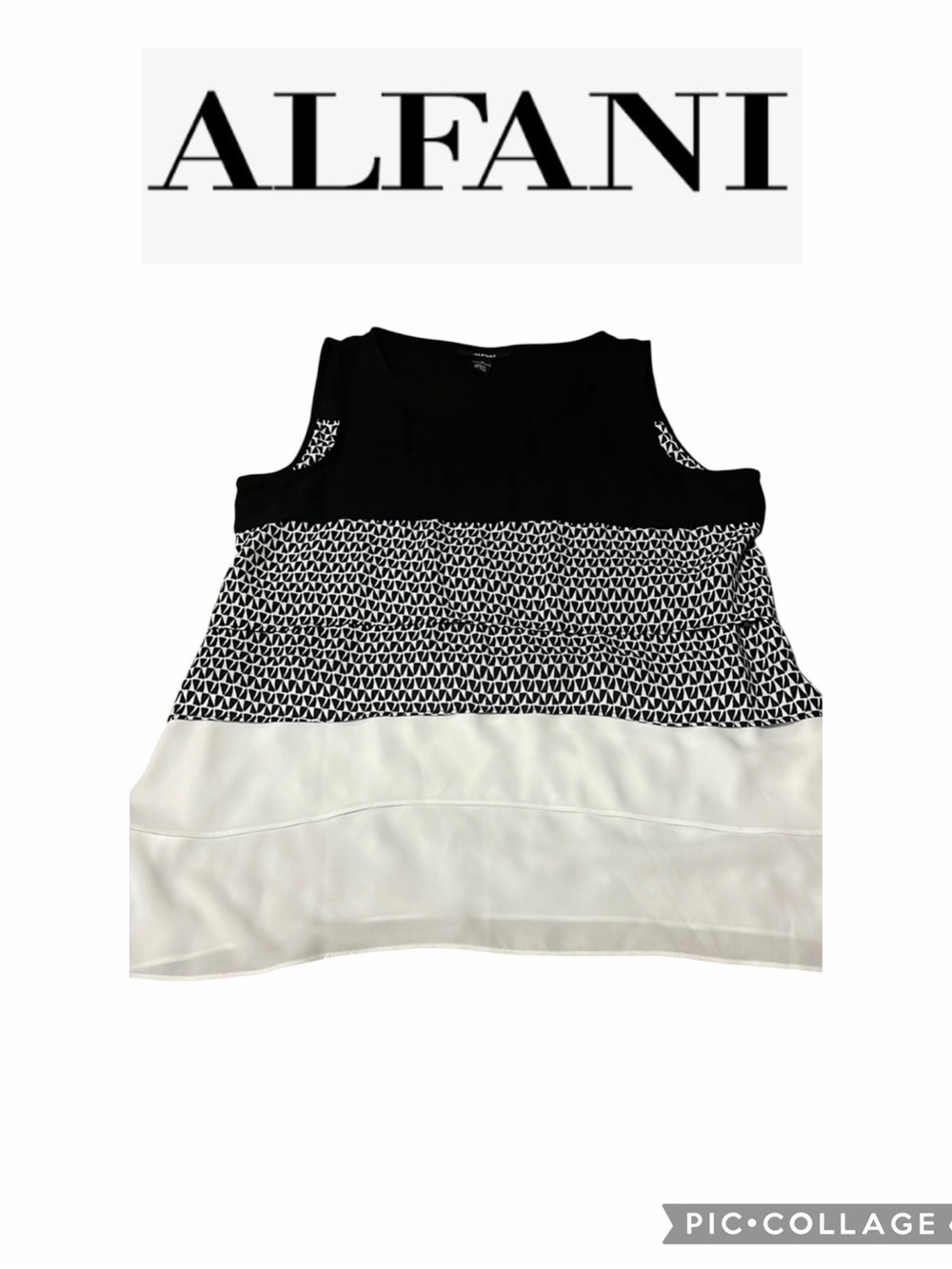 😊Alfani Black and White Boxy Tank Top